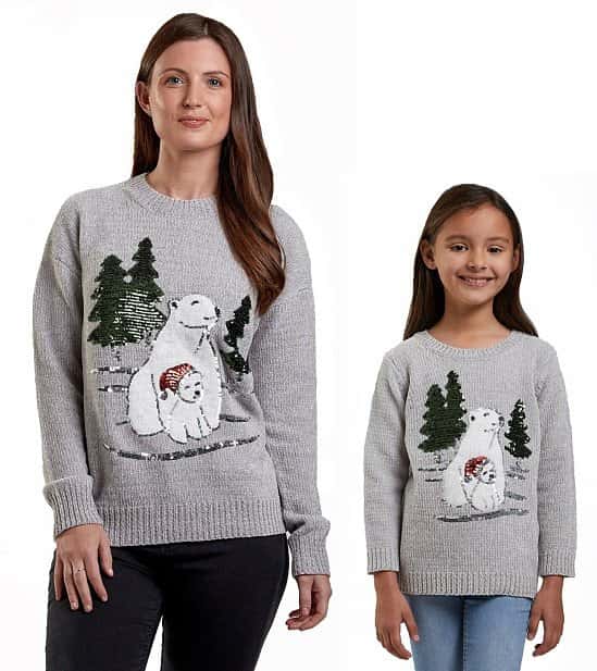 £7 Girls Matching Polar Bear Christmas Jumper
