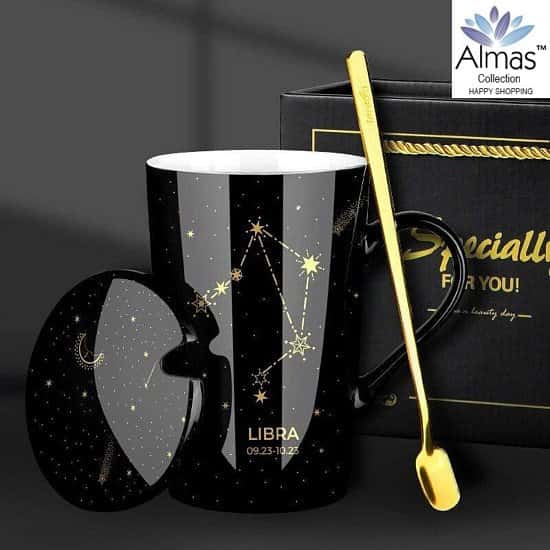 New 12 Zodiac Gold Plated Ceramic Coffee Mug 450ml