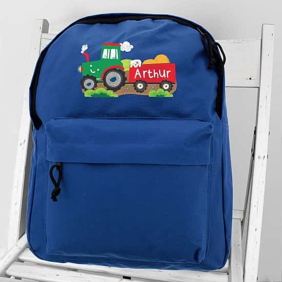 WAS £19.99 NOW 18.99  Free UK delivery -  Tractor Personalised Blue Backpack