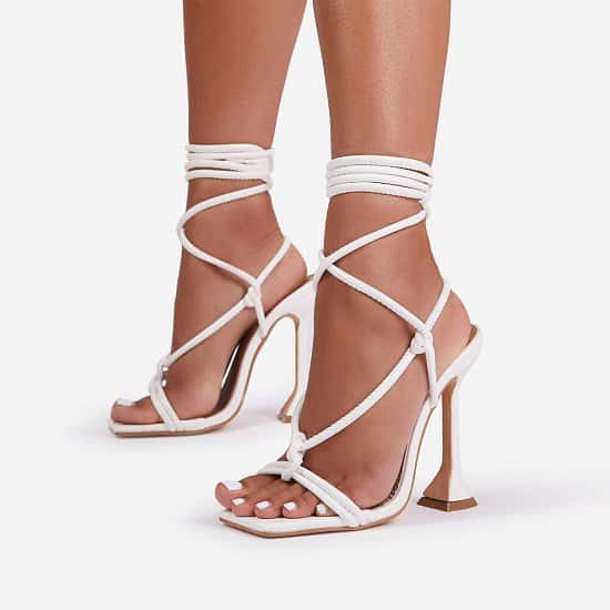 Lace up white heels online