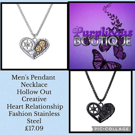Men's Pendant Necklace Hollow Out Creative Heart Relationship Fashion Stainless Steel £17.09