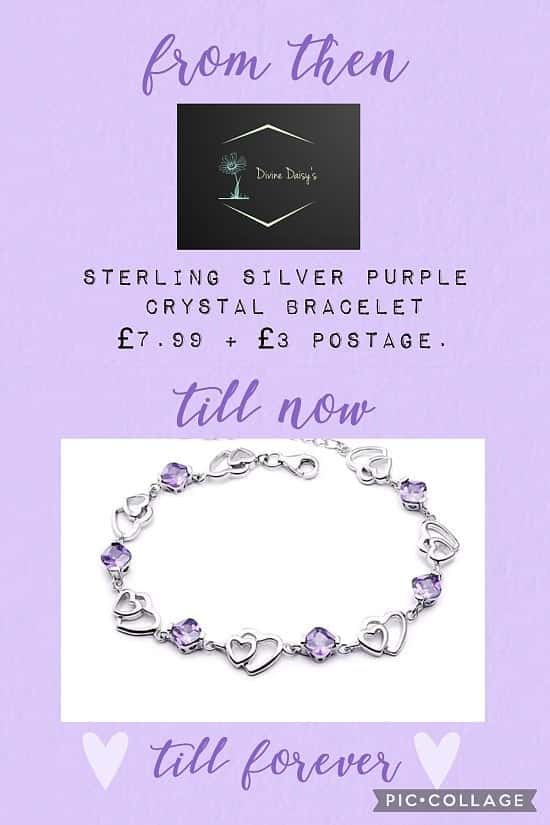 Sterling silver purple crystal bracelet £7.99 + £3 postage.