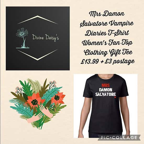 💕Mrs Damon Salvatore Vampire Diaries T-Shirt Women's Fan Top Clothing Gift Tee 💥£13.99 🚛+ £3