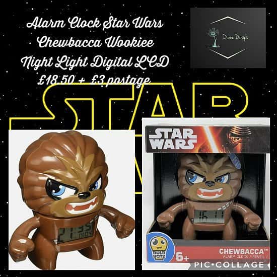 💕 Alarm Clock Star Wars Chewbacca Wookiee Night Light Digital LCD  💥 £18.50 + 🚛 £3 delivery