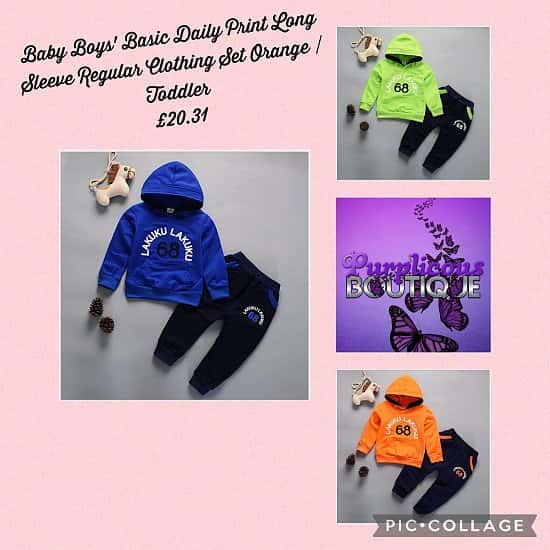 Baby Boys' Basic Daily Print Long Sleeve Regular Clothing Set Orange / Toddler 💥£20.31