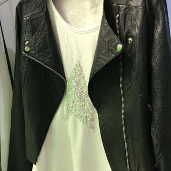 Sequins and leather! What more could a girls want