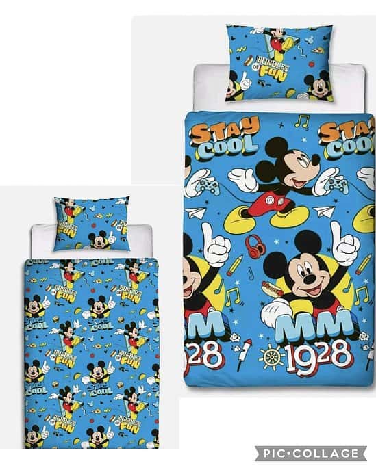 Disney Mickey Mouse Cool Single Bedding Set Reversible Duvet Cover Blue £17.99 + £3 postage.