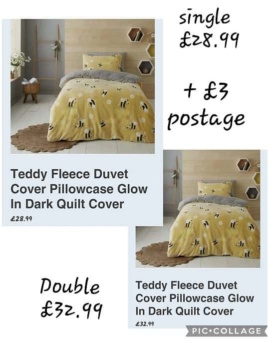 Teddy Fleece Duvet Cover Pillowcase Glow In Dark Quilt Cover