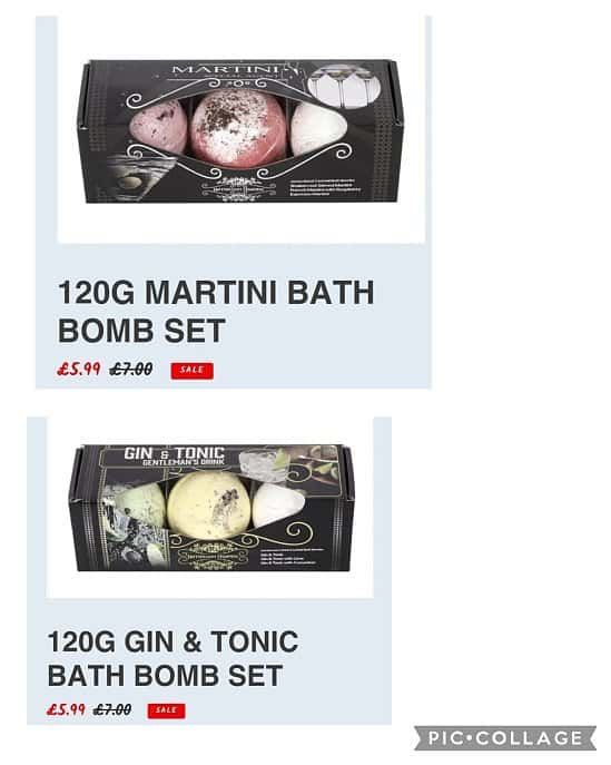 Which is your fave bath bomb. Is Gin & tonic Or Martini.  Both available on my website.  £5.99 each.