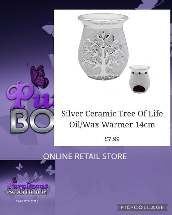 Silver Ceramic Tree Of Life Oil/Wax Warmer 14cm 💥£7.99