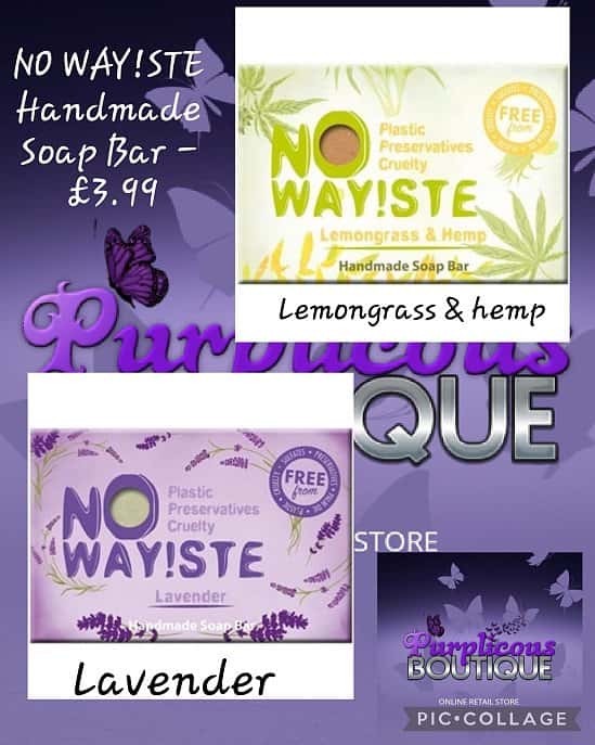 NO WAY!STE Handmade Soap Bar - Lemongrass & Hemp 💕Also available in Lavender  💥£3.99 each