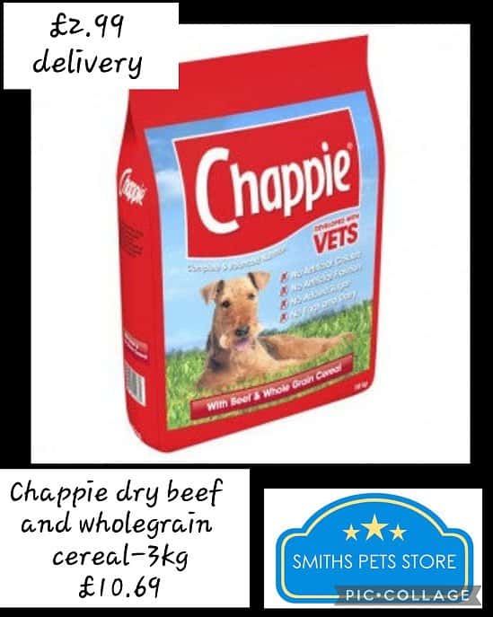 🐕🐾Chappie dry beef and wholegrain cereal-3kg 💥£10.69 🚛£2.99 delivery