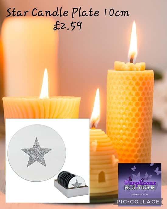 Star Candle Plate 10cm 💥£2.59      🚛£3.50 postage  🚛Free delivery on orders over £20+