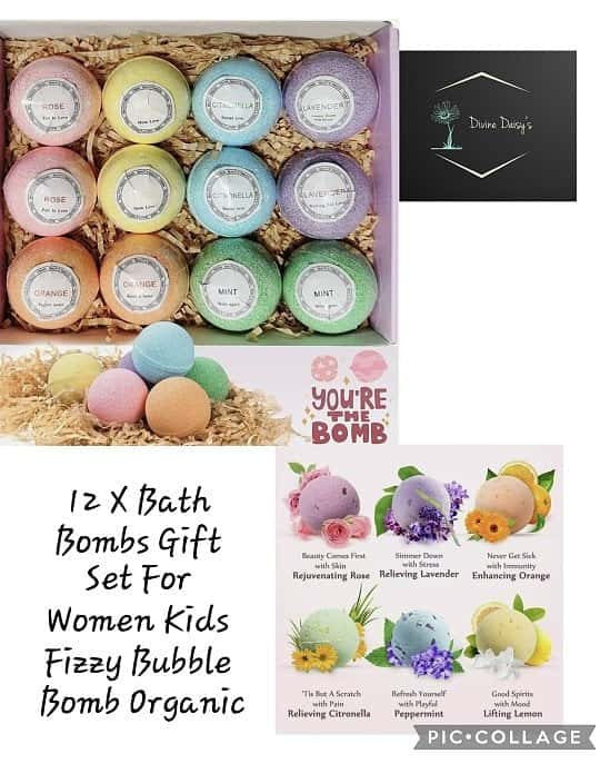 12 X Bath Bombs Gift Set For Women Kids Fizzy Bubble Bomb Organic