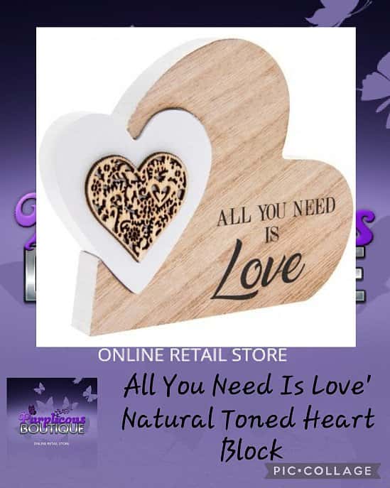 All You Need Is Love' Natural Toned Heart Block