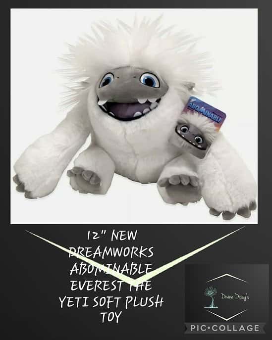 12" NEW DREAMWORKS ABOMINABLE EVEREST THE YETI SOFT PLUSH TOY OPEN MOUTH