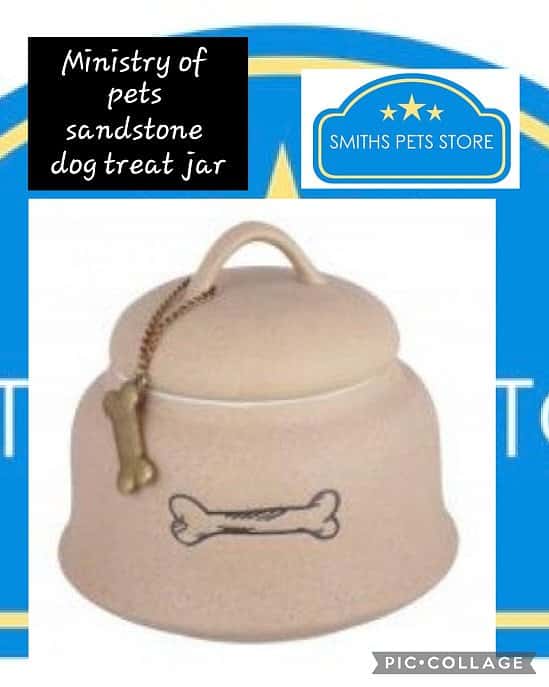 Ministry of pets sandstone dog treat jar