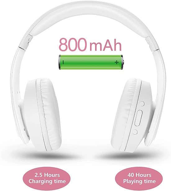Bluetooth Headphones Over Ear Wireless Headset V5.0 with Deep Bass, Soft Memory-Protein Earmuffs