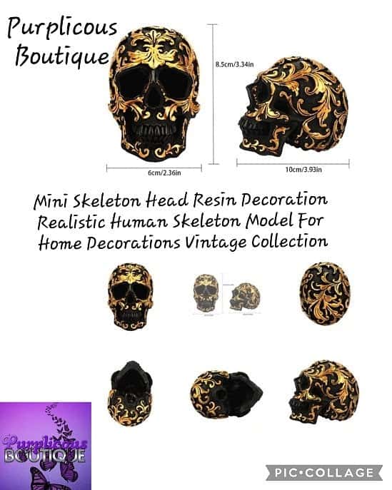 Mini Skeleton Head Resin Decoration Realistic Human Skeleton Model For Home Decorations