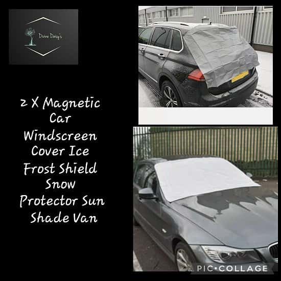 2 X Magnetic Car Windscreen Cover Ice Frost Shield Snow Protector Sun Shade Van