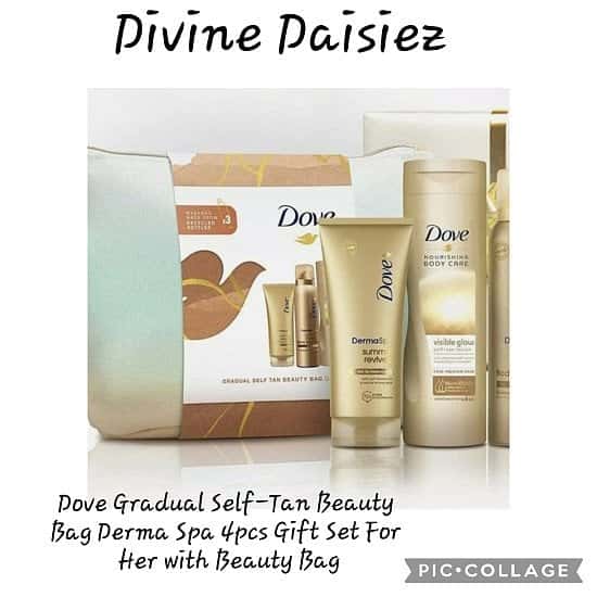 Dove Gradual Self-Tan Beauty Bag Derma Spa 4pcs Gift Set For Her with Beauty Bag