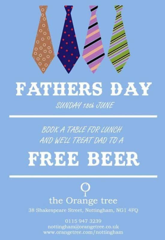 Book a table with us and we'll give Dad a free pint 