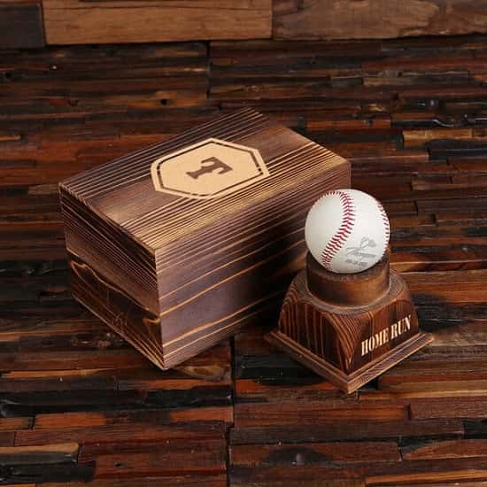 £58.99 -  Free UK Delivery -  Retro Style Baseball On Stand with Keepsake Box Personalised