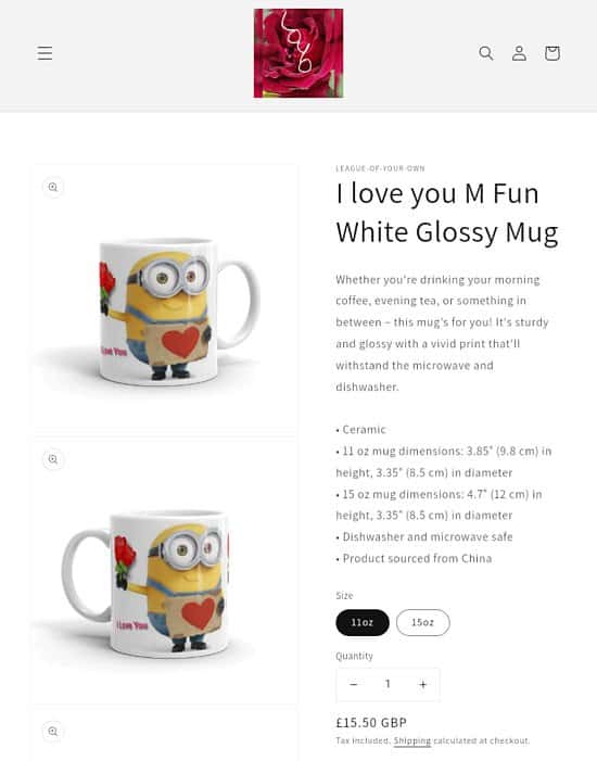 Fun say I Love You Accent mug