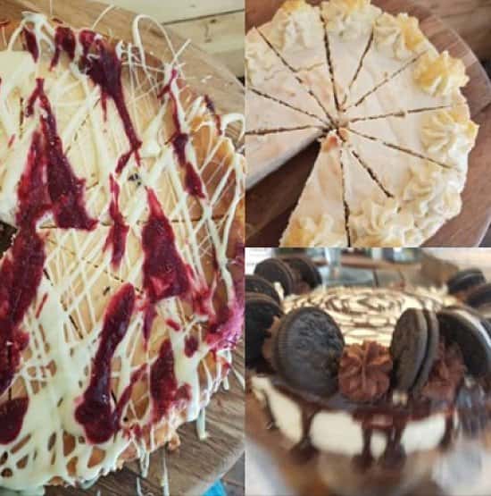 New cakes out today! Chocolate Gateau, Oreo buttercream Raspberry and white chocolate ricotta