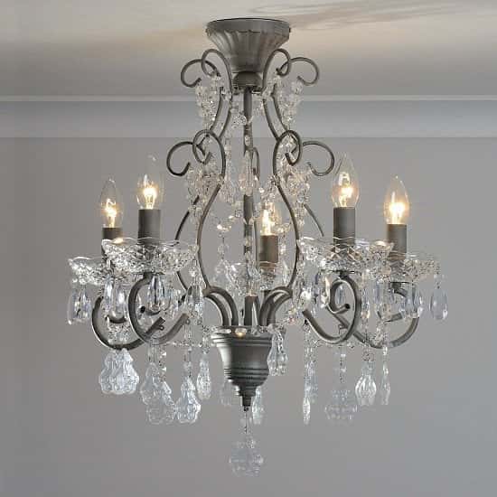 Antiqued grey shop flush ceiling chandelier