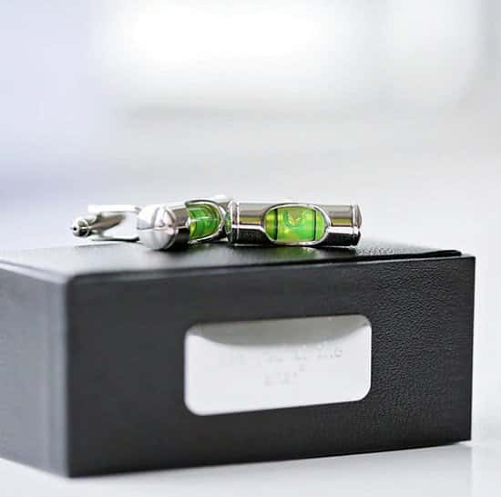 £21.99 Free UK Delivery -  Spirit Level Cufflinks With Personalised Cufflink Box