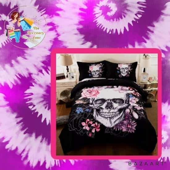 Gothic Skull Flower Bedding Set