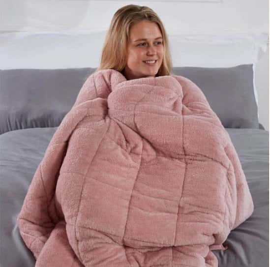 Blush Pink Teddy Fleece Weighted Blanket