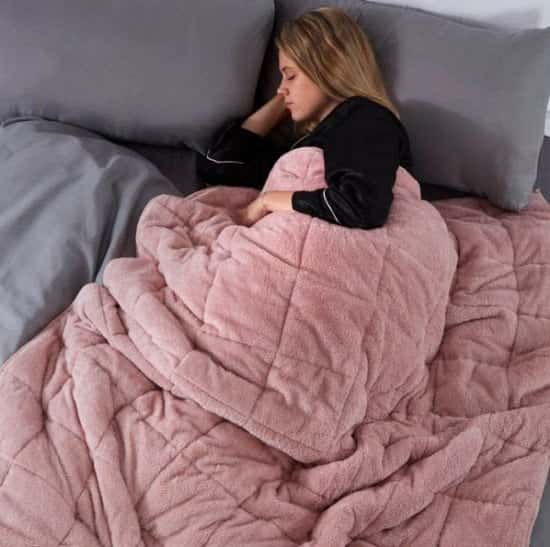 Blush Pink Teddy Fleece Weighted Blanket