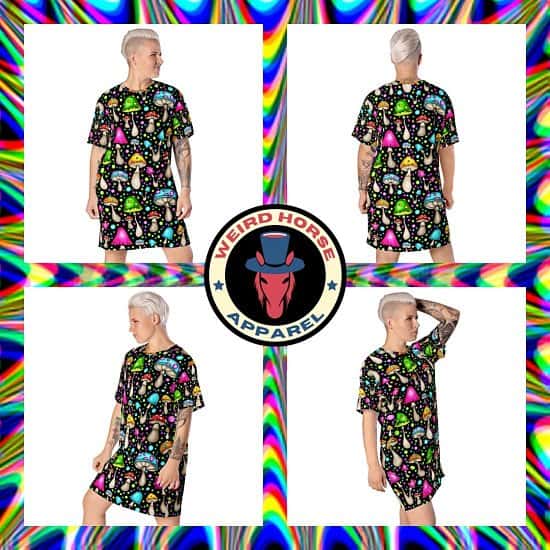 Psychedelic Mushrooms T-Shirt Dress £40