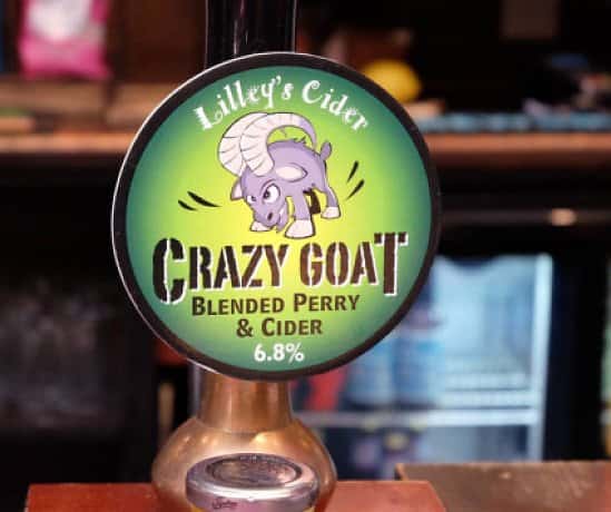 New in on the bar from Lilleys Cider! Crazy Goat is a mixture of blended cider and perry. 6.8%