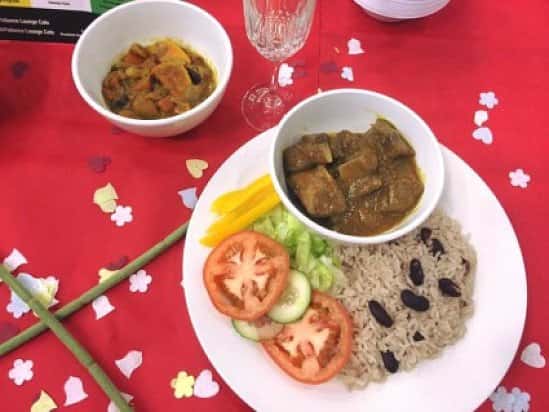 Try our mouthwatering traditional Caribbean curries served with rice and salad. From only £3.95