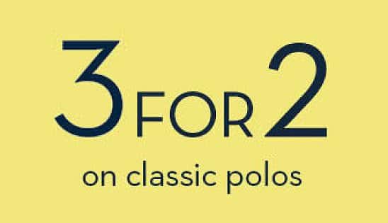 3 for 2 on all Classic Womens Polos