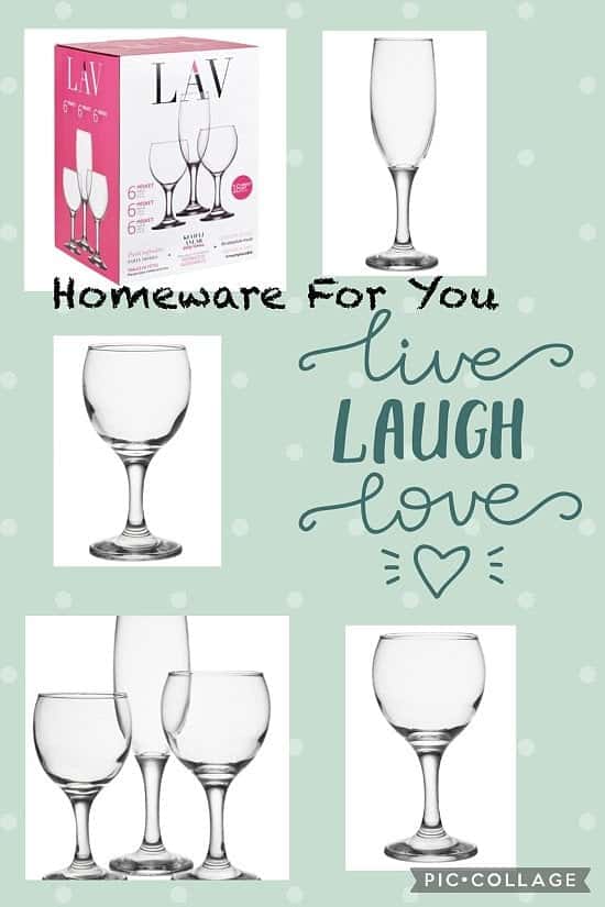 18 PCS Stemmed Drinking Glasses Set Wine Champagne Party 3 Sizes