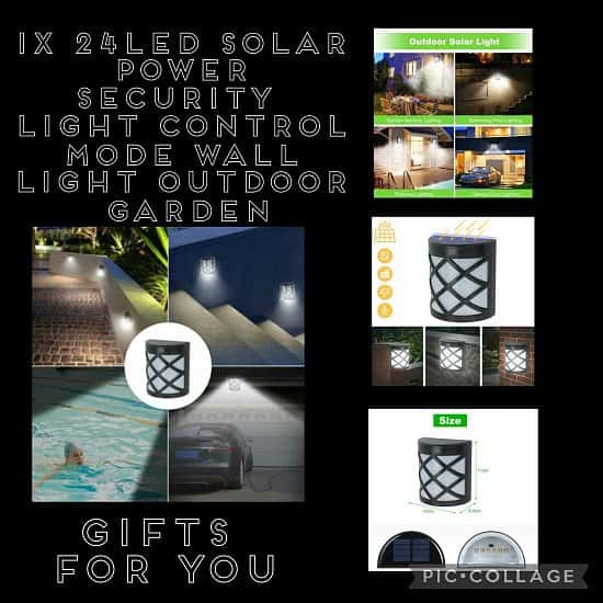 1X 24LED Solar PowerSecurity Light control mode Wall Light Outdoor Garden