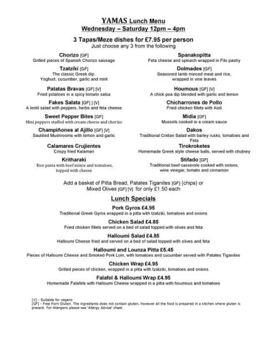 In all its glory, our new lunch menu! Come along from Wednesday to Saturday 12-4 £7.95 for 3 Dishes