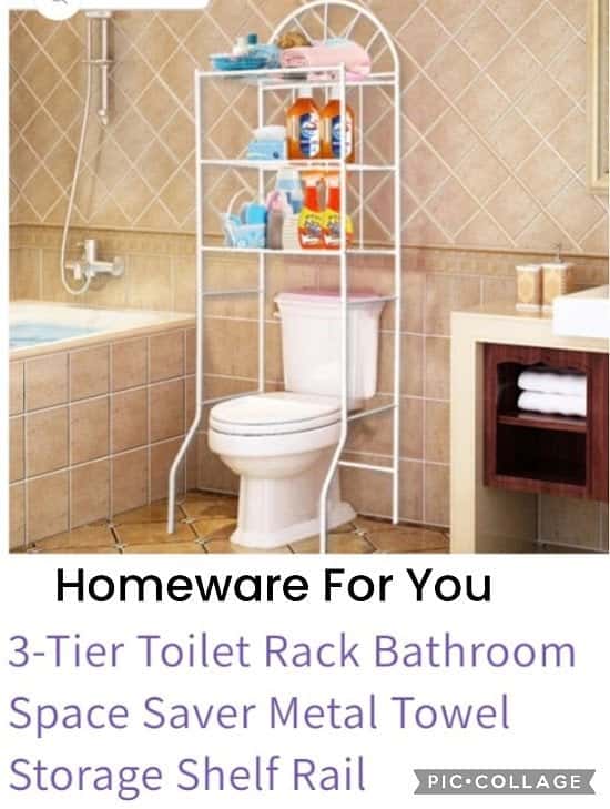 3-Tier Toilet Rack Bathroom Space Saver Metal Towel Storage Shelf Rail