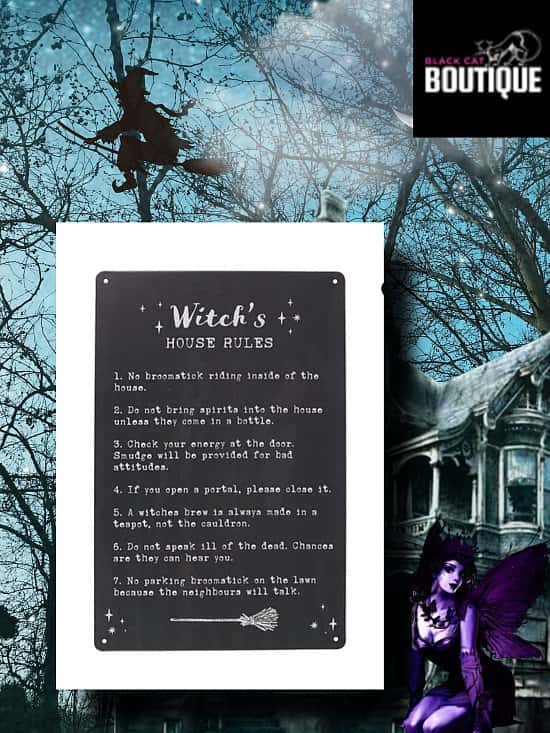 Witch's House Rules Metal Sign £6.99