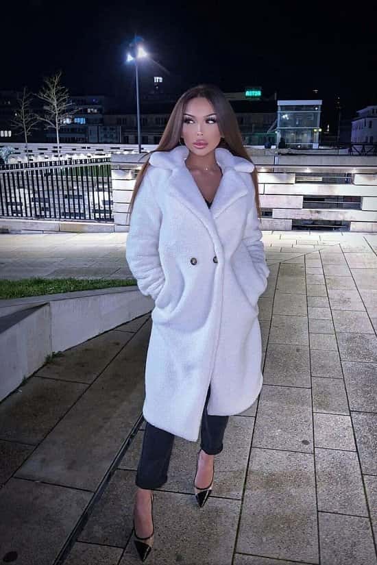White longline teddy coat cheap