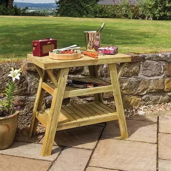 SAVE - Zest 4 Leisure Wooden BBQ Side Table