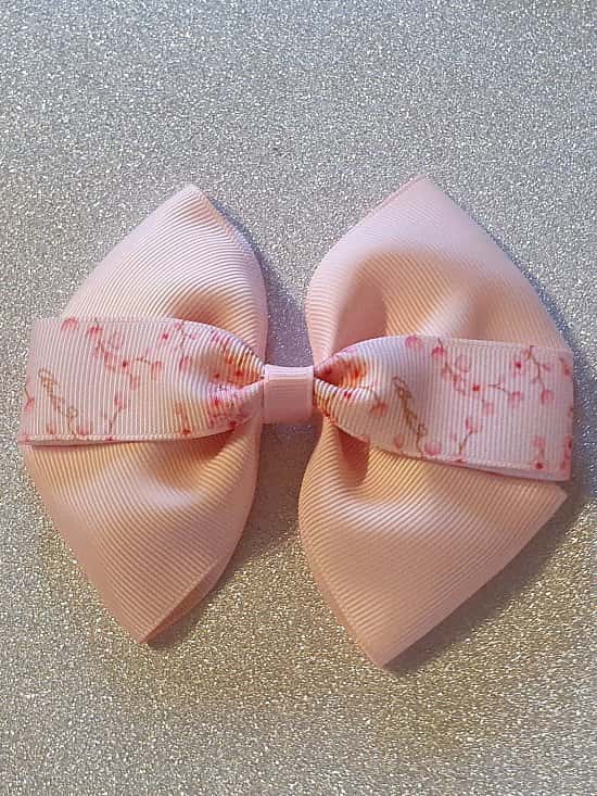 Ladies Girls Pink Blossom Large Hairbow or Headband