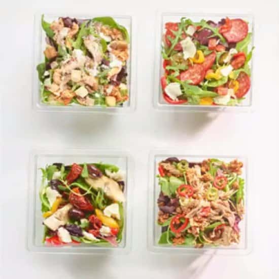 Mix things up today with our super fresh, super fast salads-50 toppings, 4 leafy bases, 1 mega meal