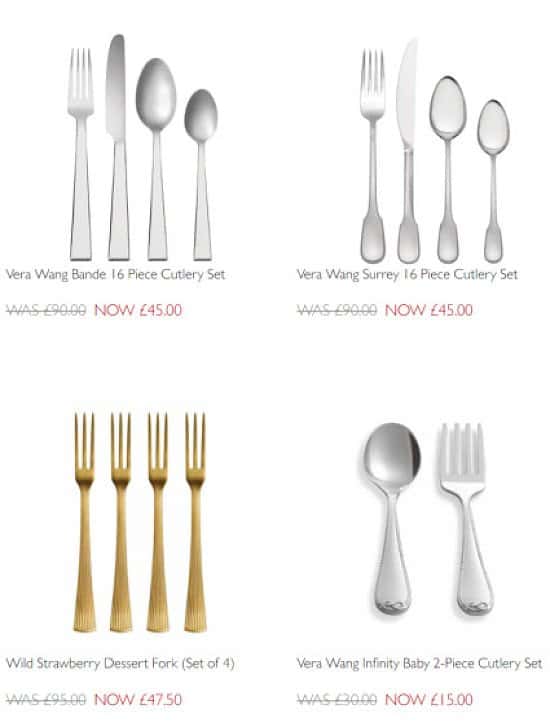 50% Off the Vera Wang Cutlery Collection