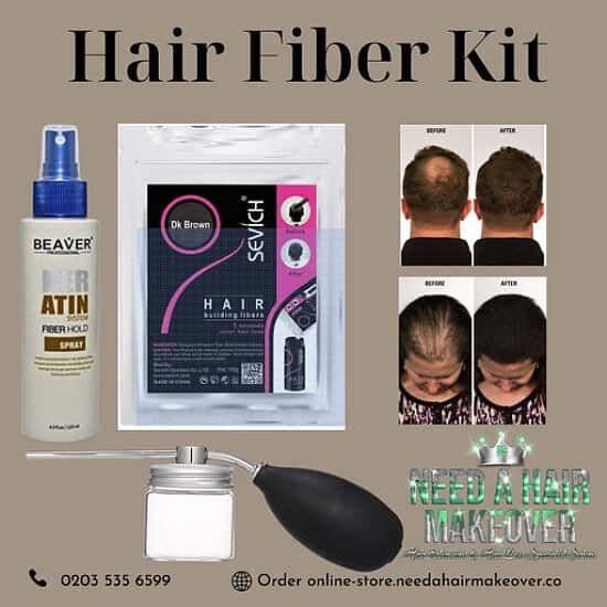 The Best Hair Fibre Kit to to disguise bald patches. Non drip, Looks like real hair