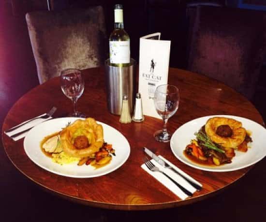 Yummy Sunday Dinner for only £7.50 or have two with a bottle of wine for only £22.95